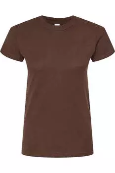 Tultex женская облегающая футболка из тонкого джерси, коричневый
