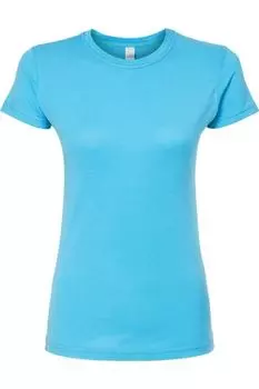 Tultex женская облегающая футболка из тонкого джерси, цвет aqua