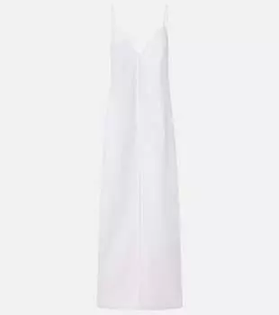 Tulula silk poplin slip dress Khaite, Chalk