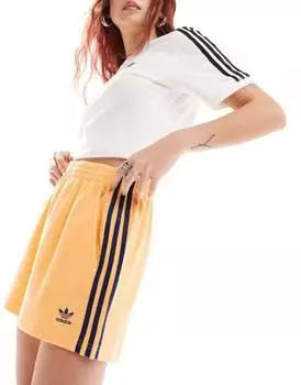 Туманно-оранжевые махровые шорты adidas Originals