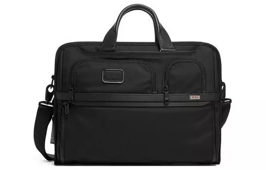 TUMI Кожаная сумка для ноутбука Alpha 3, унисекс, черная