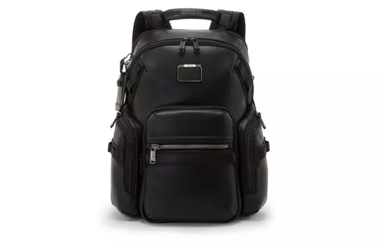 TUMI Кожаный рюкзак мужской черный