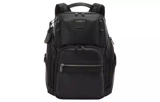 TUMI Рюкзак из коровьей кожи, стандартный, мужской, черный