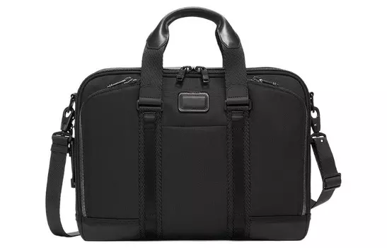 TUMI Сумка-портфель для ноутбуков Alpha Bravo из баллистического нейлона с кожей, мужские, черная