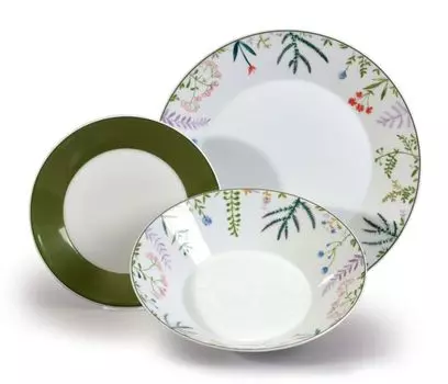 Тун 1794 Том, сервиз тарелок, чешский фарфор, растения, Тун, 18 д Thun 1794