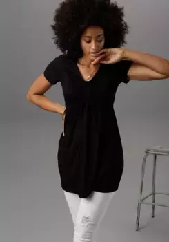 Туника Aniston SELECTED с рюшами в области груди, черный