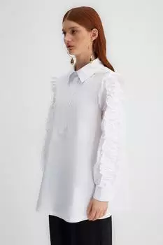 Туника - Белый - Классический крой Trendyol Modest, белый