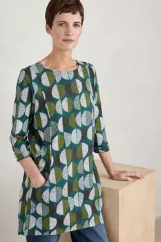 Туника берегового собирателя с принтом Seasalt Cornwall, синий