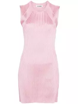 Туника без рукавов Jil Sander с широкими ребрами, розовый