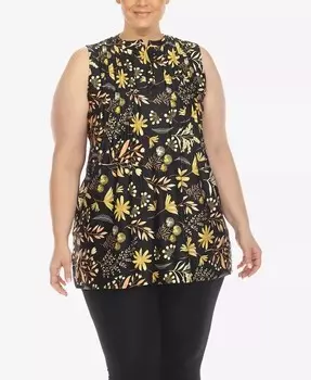 Туника без рукавов с цветочным принтом больших размеров White Mark, мультиколор