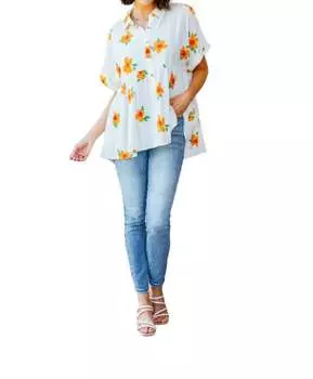 Туника Blissed Out на пуговицах Babydoll цвета слоновой кости Jodifl