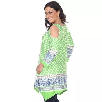 Туника больших размеров White Mark с открытыми плечами и акульим укусом White Mark