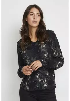 Туника BPALICE Kaffe, черно-зеленый графический принт