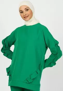 Туника CREW NECK BENIN Modanisa, зеленый