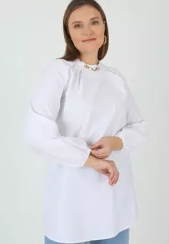 Туника CREW NECK PLUS SIZE ALIA Modanisa, белый