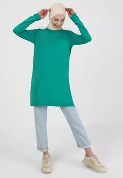 Туника CREW NECK REFKA BASIC Modanisa, цвет Evergreen