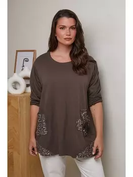 Туника Curvy Lady, коричневый