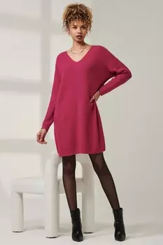 Туника джемпер с ребристыми деталями Jolie Moi, розовый