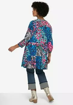 Туника FARBIGES LEOMUSTER AUSSCHNITT 3/4-RMEL Angel of Style, синий