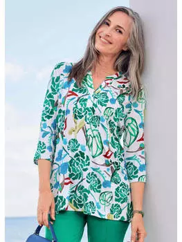 Туника GOLDNER, цвет wei/grn/gemustert