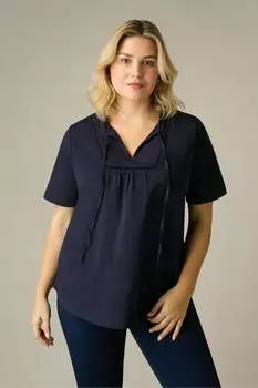 Туника из хлопчатобумажной ткани с неравномерной текстурой Live Unlimited, синий