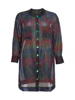Туника из хлопка Fusion с геометрическим рисунком Eres, цвет cameleon print