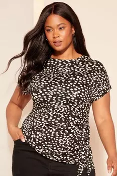 Туника из мягкого трикотажа с завязками сбоку Curves Like These, черный