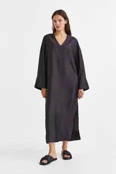Туника из смесового шелка H&amp;M, темный графит