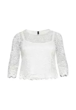 Туника из тонкого блестящего кружева с внутренним верхом sheego, кремовый