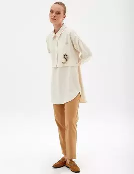 Туника кремовая, расшитая бисером Kayra