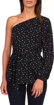 Туника Michael Kors Floral One Shoulder Tunic, цвет Crew Blue