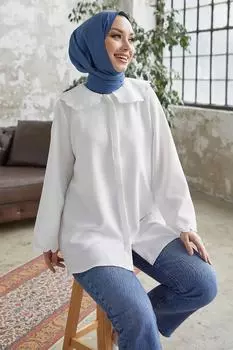 Туника Minora Baby Collar со скрытой планкой - Белый InStyle