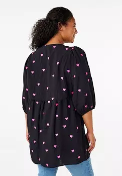 Туника MIT HERZEN UND 3/4-RMELN Zizzi, черный