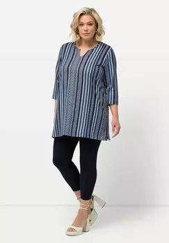 Туника NOTCH NECK STRIPE Ulla Popken, темно-синий