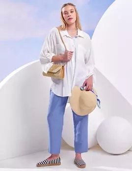 Туника Oversize с двумя карманами, белая Kayra