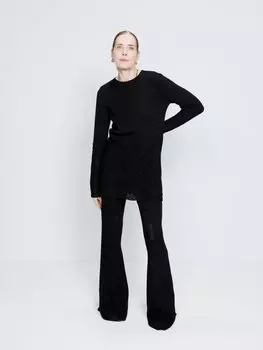 Туника пестрой вязки с длинными рукавами Raey, черный