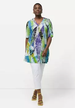 Туника PRINT SHORT SLEEVE Ulla Popken, зеленый