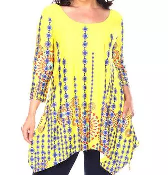 Туника Rella большого размера желтого цвета White Mark