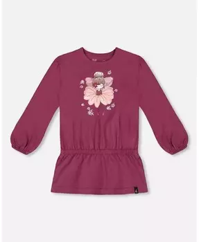 Туника с эластичной резинкой на талии для маленьких девочек, бордовая — для малышей, ребенок Deux Par Deux, красный