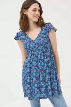 Туника с цветочным принтом Fatface Clara Fat Face, фиолетовый