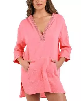 Туника с капюшоном и запахом La Blanca, оранжевый