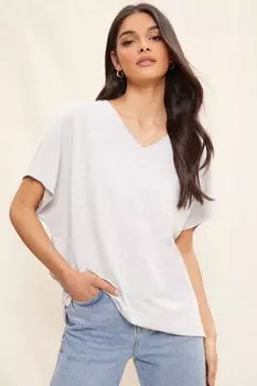 Туника с короткими рукавами и V-образным вырезом Friends Like These, серый