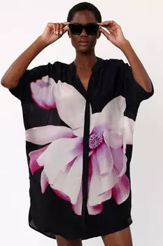 Туника с красивым цветочным принтом Religion, черный