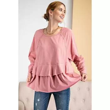 Туника с кружевной отделкой FASHNZFAB, цвет dusty rose