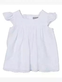 Туника с люверсами для малышей белого цвета Petit Confection