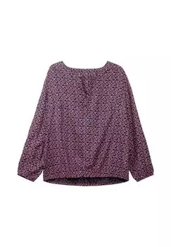 Туника с принтом в виде листьев по всей поверхности, изготовлена из вискозы sheego, цвет Marine Gemustert