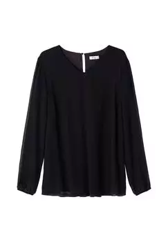 Туника с прозрачным кружевом на рукавах sheego, черный