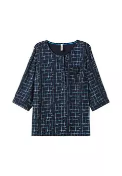 Туника с рукавами 3/4 и графическим принтом по всей поверхности sheego, цвет Nachtblau Gemustert