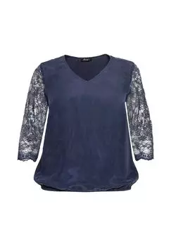 Туника с рукавами 3/4 из двухцветного кружева sheego, цвет Marine