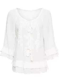 Туника с вышивкой Bodyflirt, белый